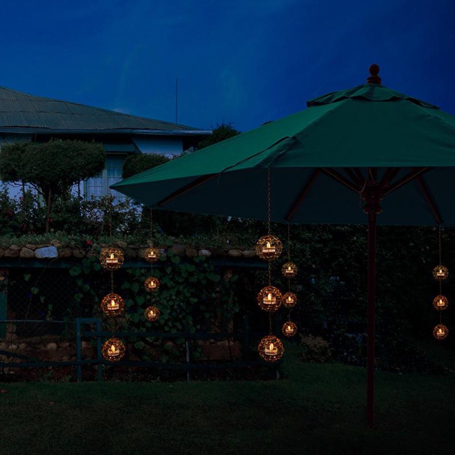 3-Piece Metal Solar-Powered Lanterns