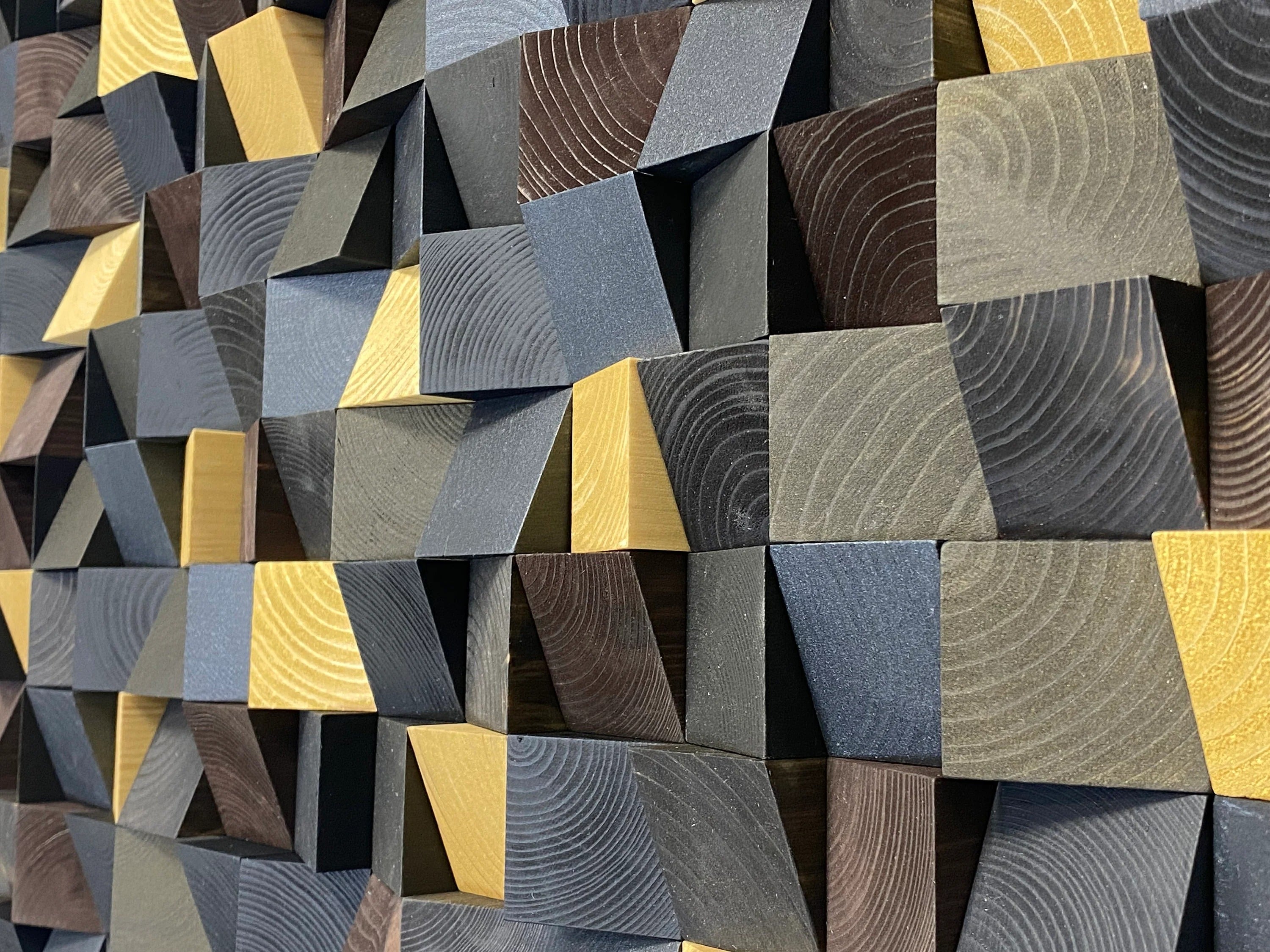 Interlocking Geometric Wood Wall Art