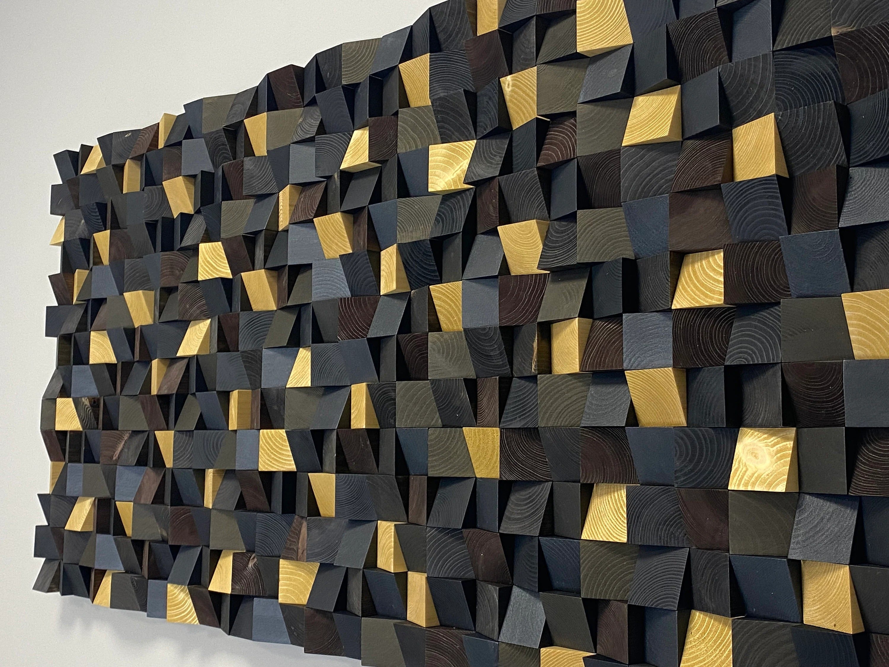 Interlocking Geometric Wood Wall Art