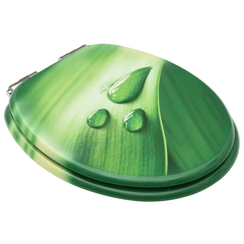 2 pcs Leaf Design Green Toilet Seat
