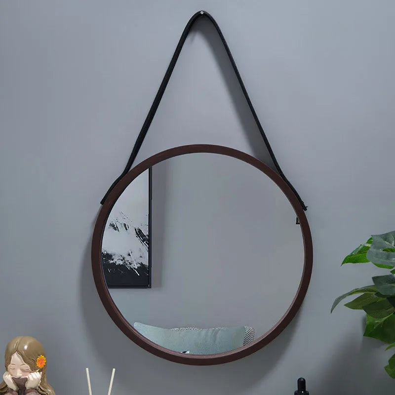 No-Drill Hanging Round Mirror