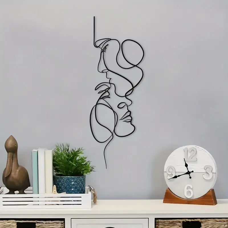 Intertwined Faces Metal Wall Art