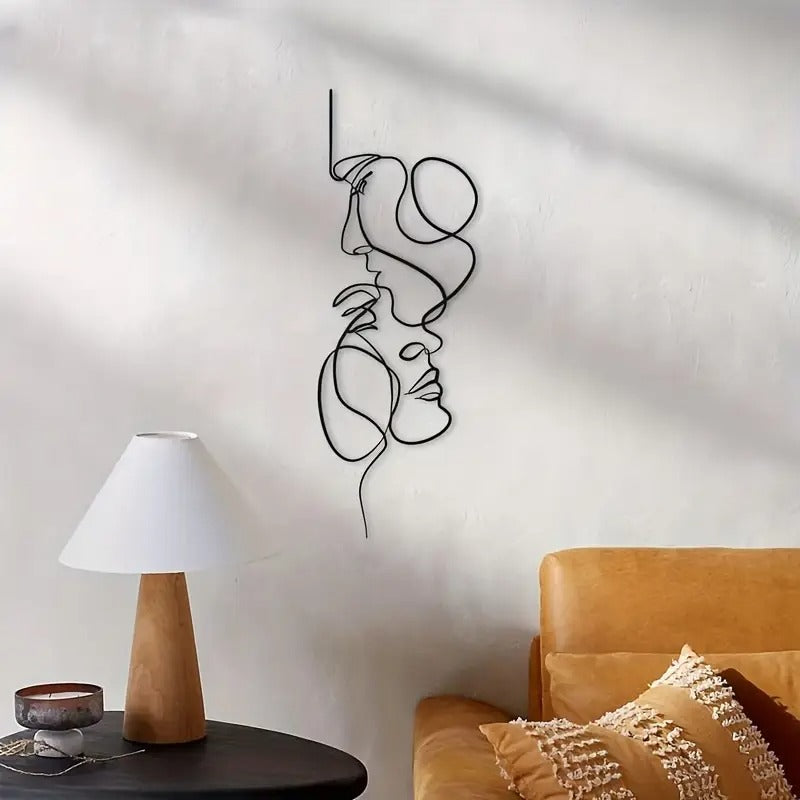 Intertwined Faces Metal Wall Art