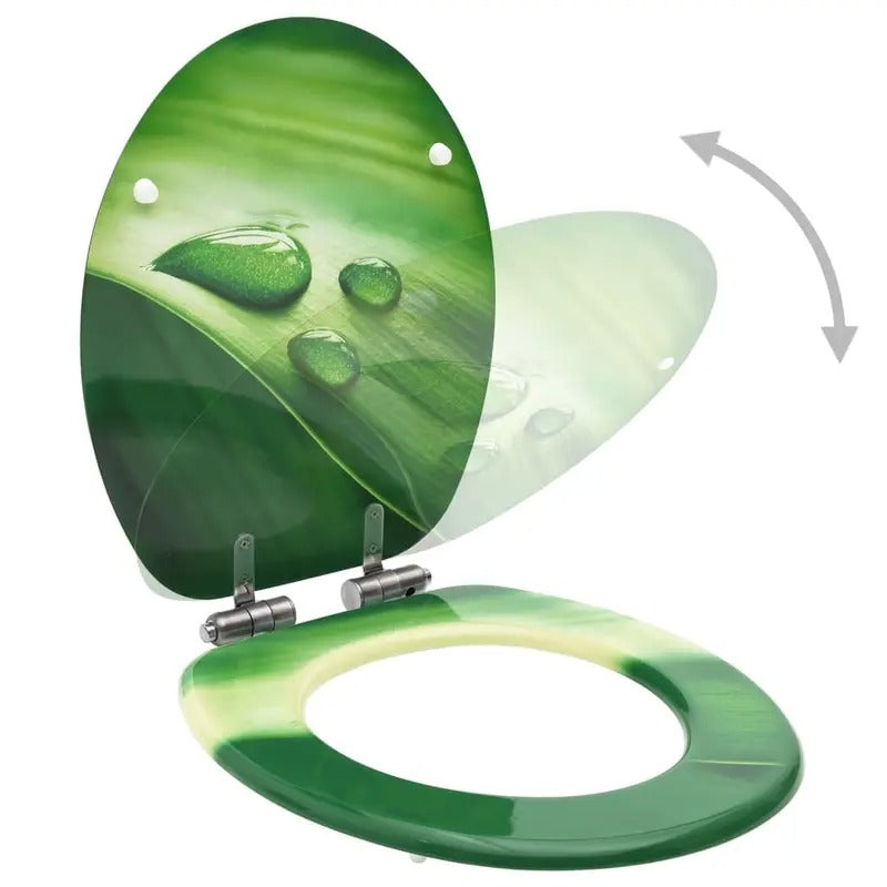 2 pcs Leaf Design Green Toilet Seat
