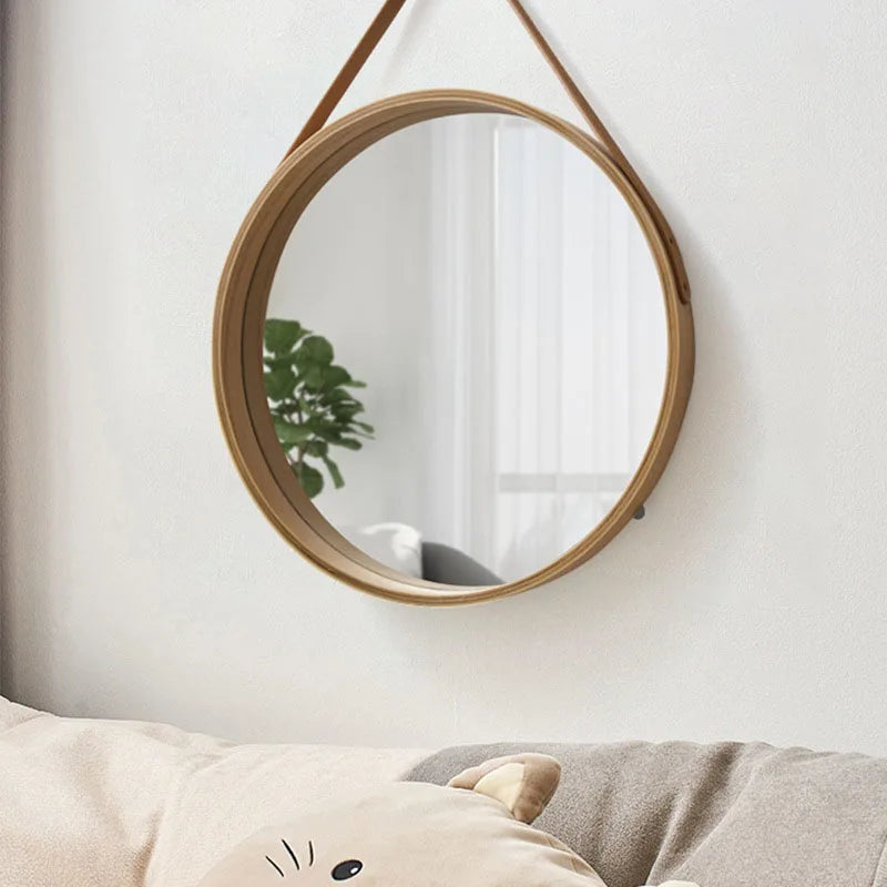 No-Drill Hanging Round Mirror