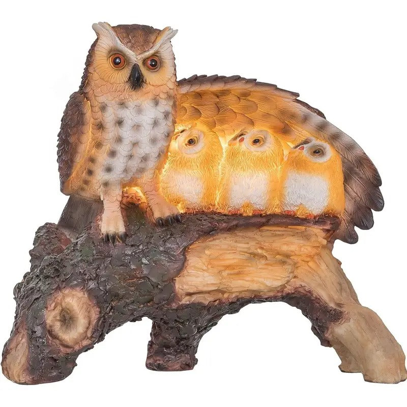 Owl and Owlets Light-Up Figurine