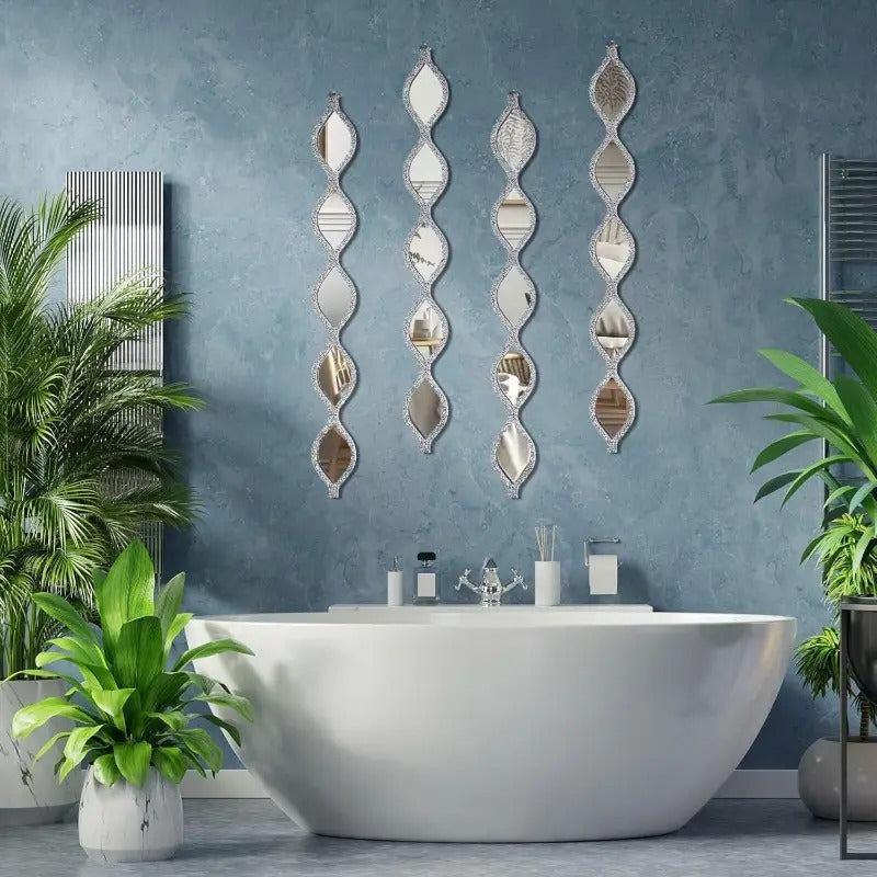 Teardrop Diamond Wall Mirror Set