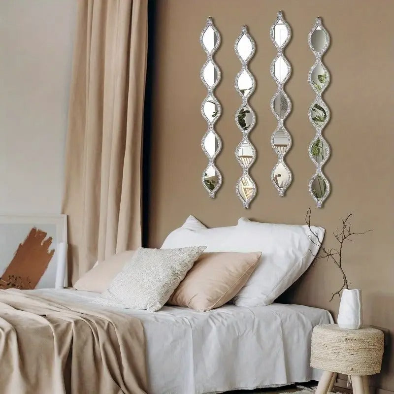 Teardrop Diamond Wall Mirror Set